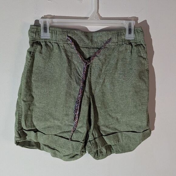 Eddie Bauer Green Linen Blend Relaxed Shorts Women's Size Small - Picture 1 of 6